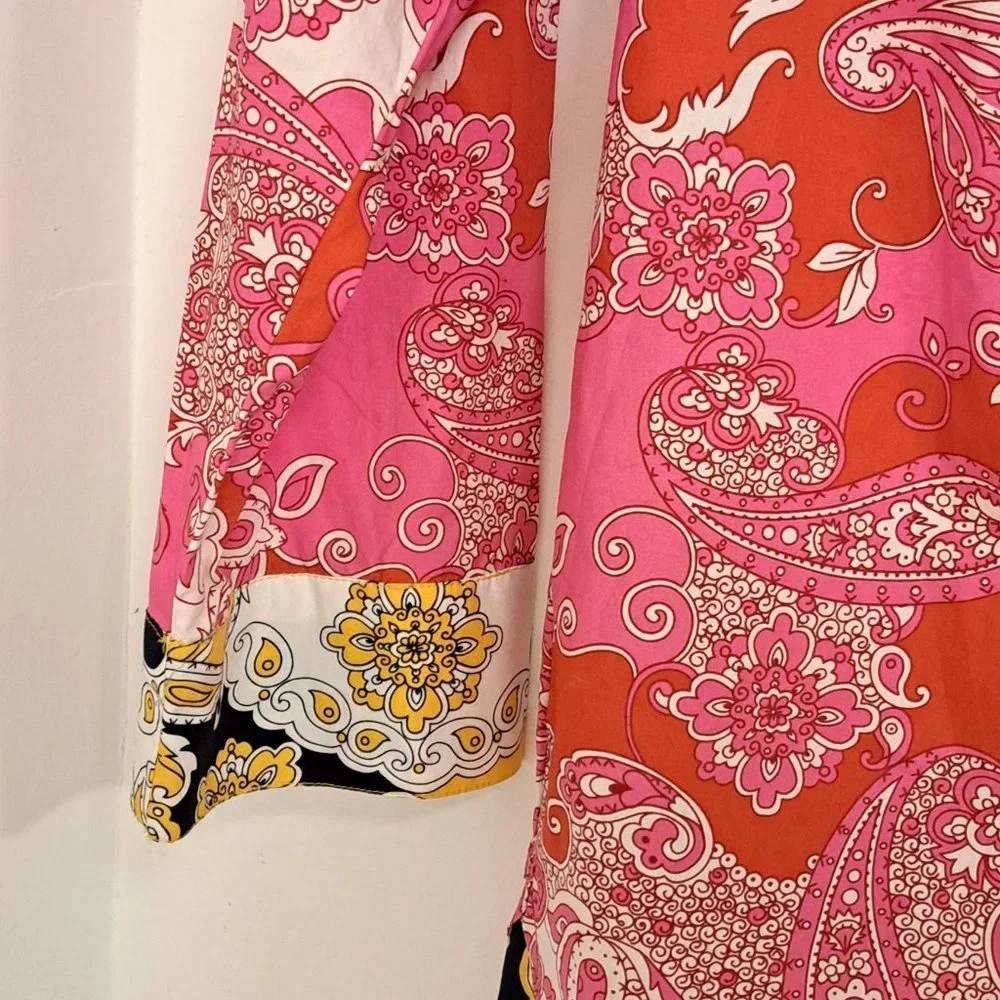 J Crew Paisley Pink Button Down Shirt Size XS